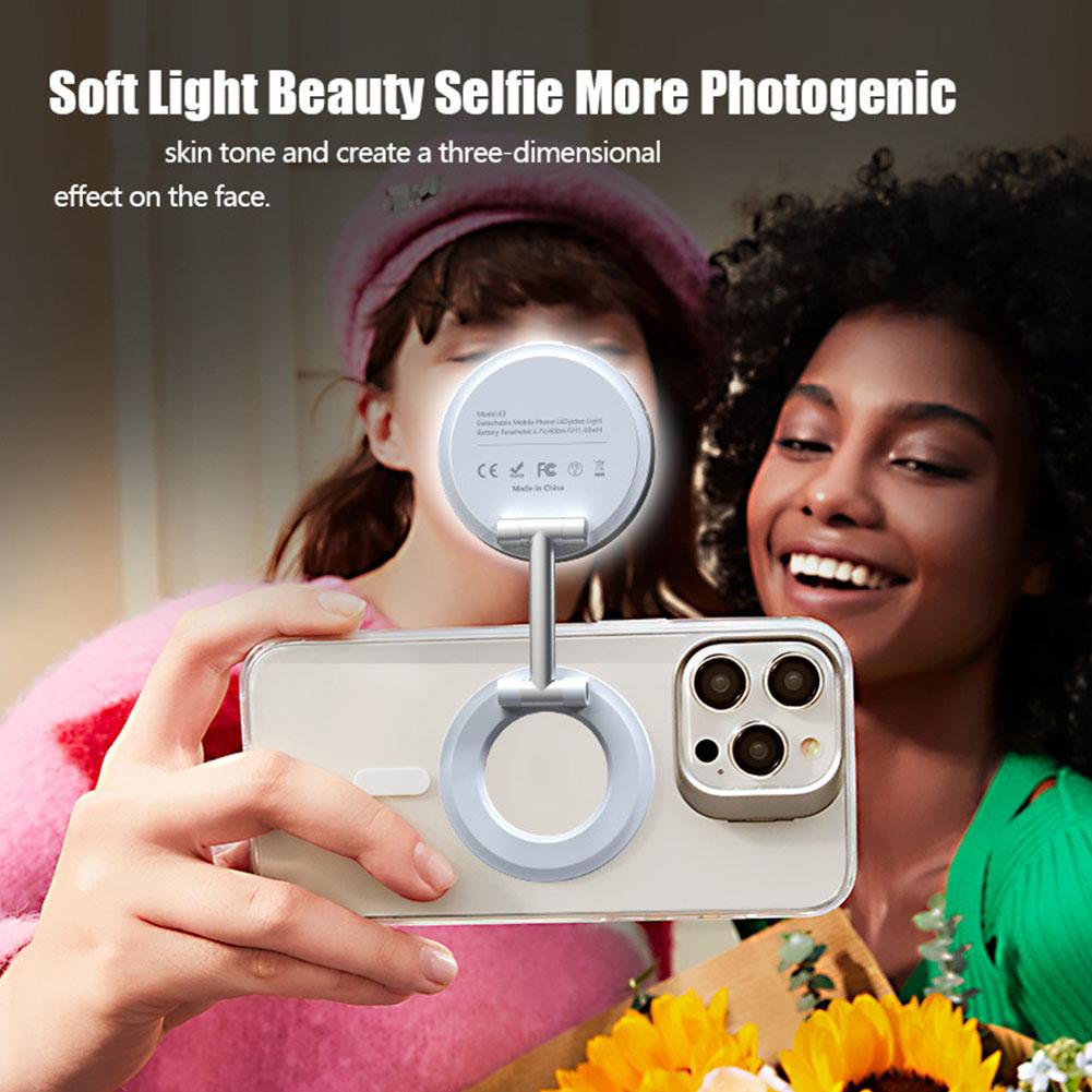 Photography Lighting Spotlight - 2in1 Foldable Magnetic Phone Holder Rechargeable