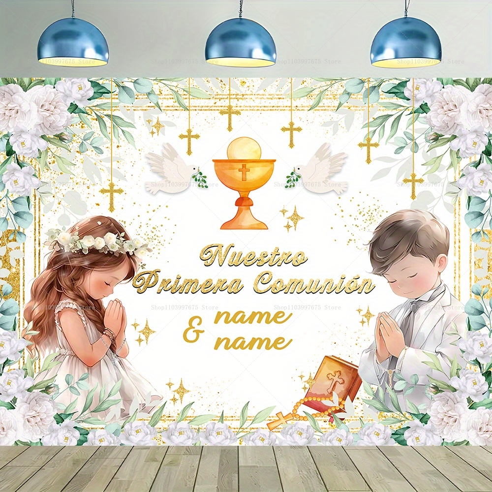 Photography Lighting Backdrop - Custom Boy Girl First Holy Communion