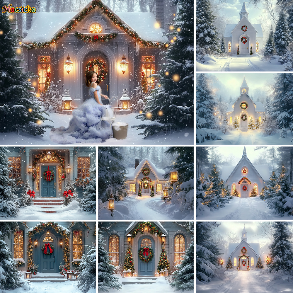 Photography Lighting White Background - Mocsicka White Christmas Church Background Winter