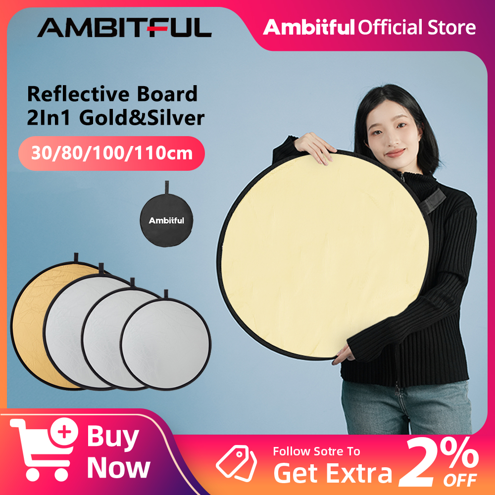 Reflector Disc Silver - AMBITFUL 2in1 60cm 80cm 110cm Multi-Disc