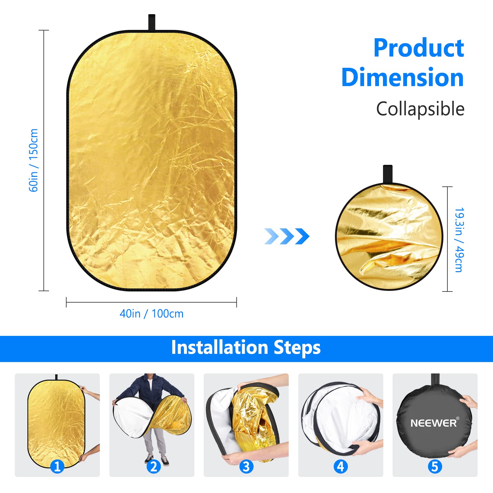 NEEWER Light Reflectors for Ph - Reflector Disc Silver avis et prix