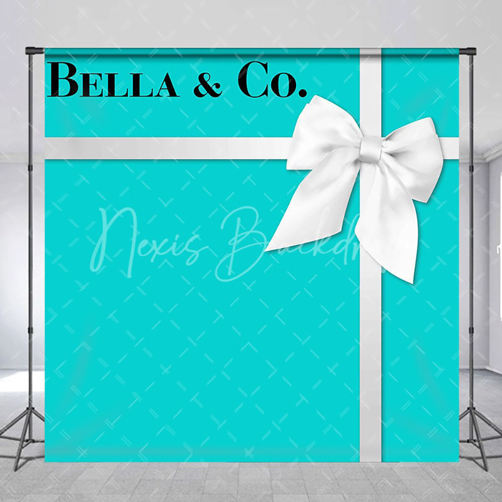 Custom Name Bow Turquoise Blue - Photography Lighting Backdrop avis et prix