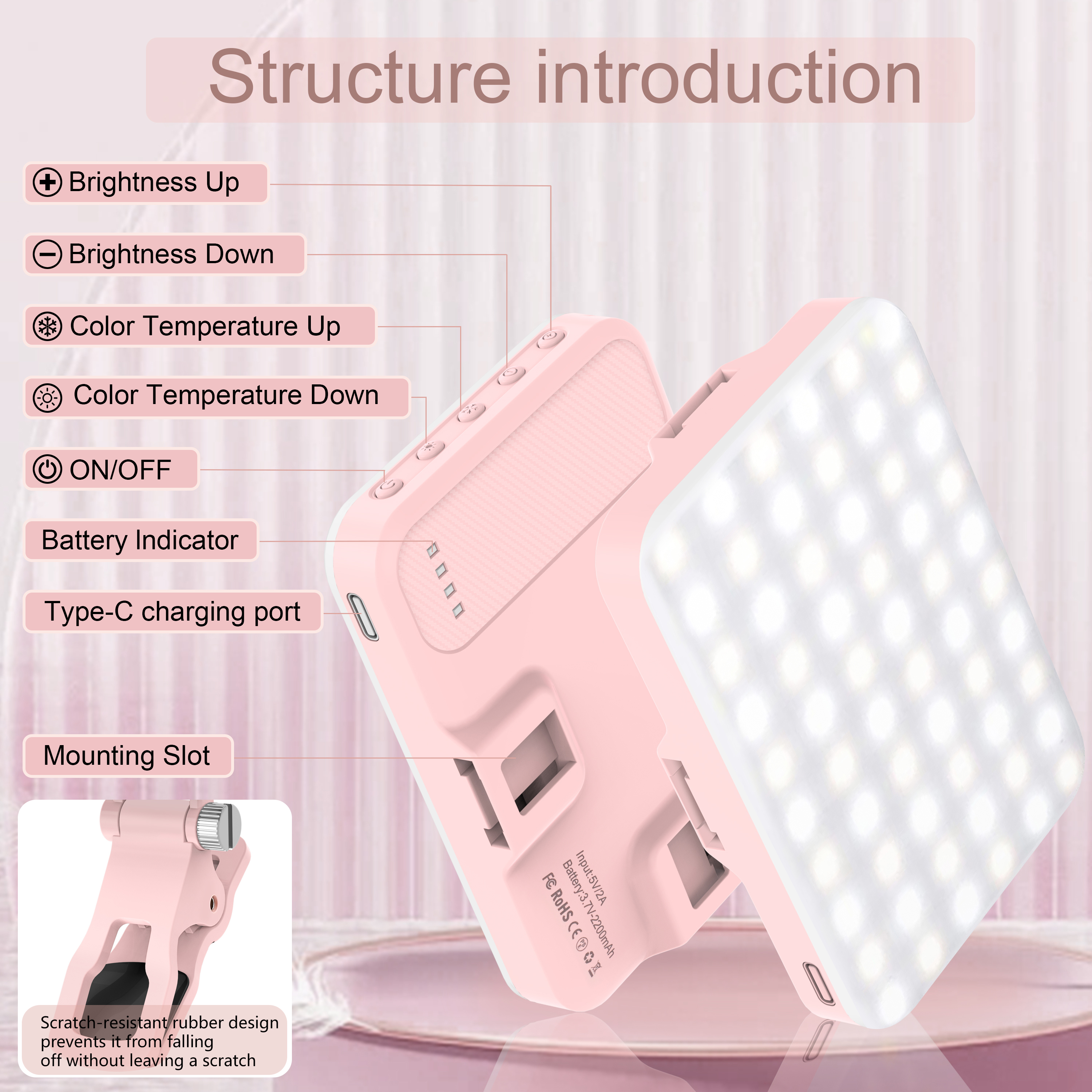 LED Selfie Light 60 High Power - Photography Lighting Spotlight avis et prix