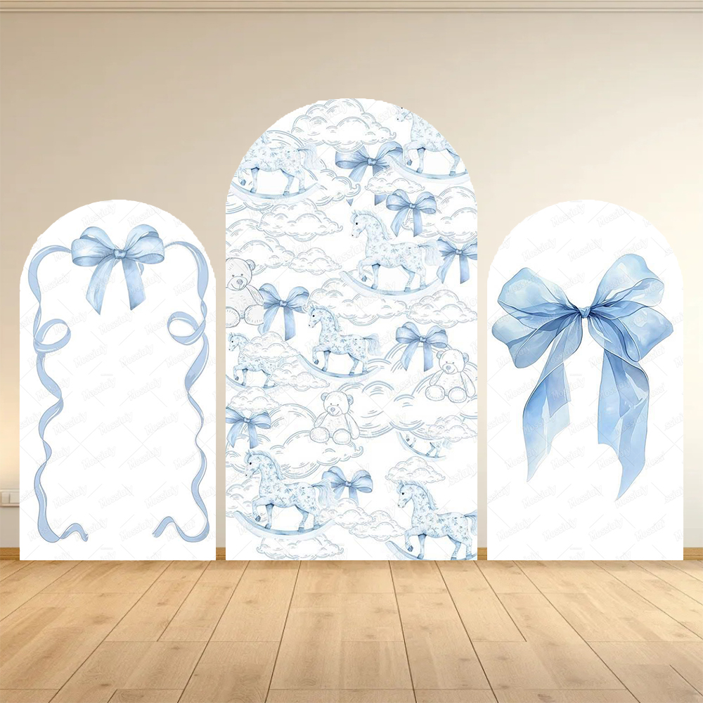 Blue Floral Bow Arch Backdrop  - Photography Lighting Backdrop avis et prix