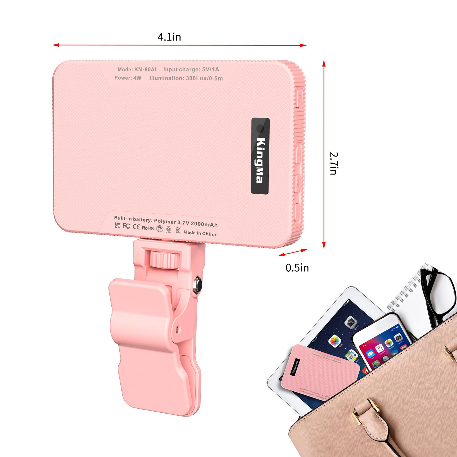 King Ma Pink Rechargeable Self - Photography Lighting Spotlight avis et prix