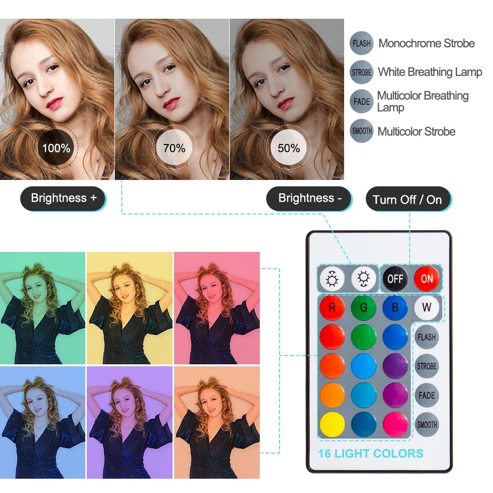10 Inch RGB Ring Light With Re - Photography Lighting Overhead avis et prix