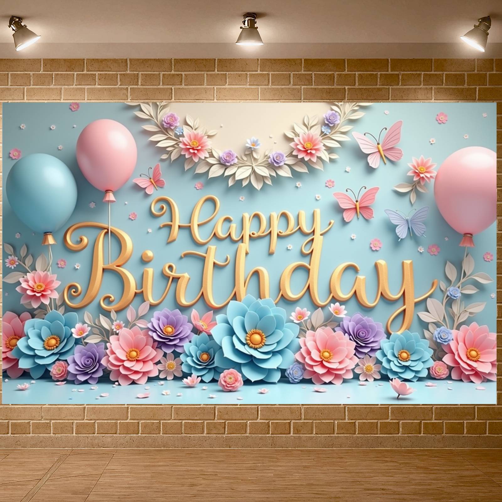 Floral Theme Banner Butterfly  - Photography Lighting Backdrop avis et prix