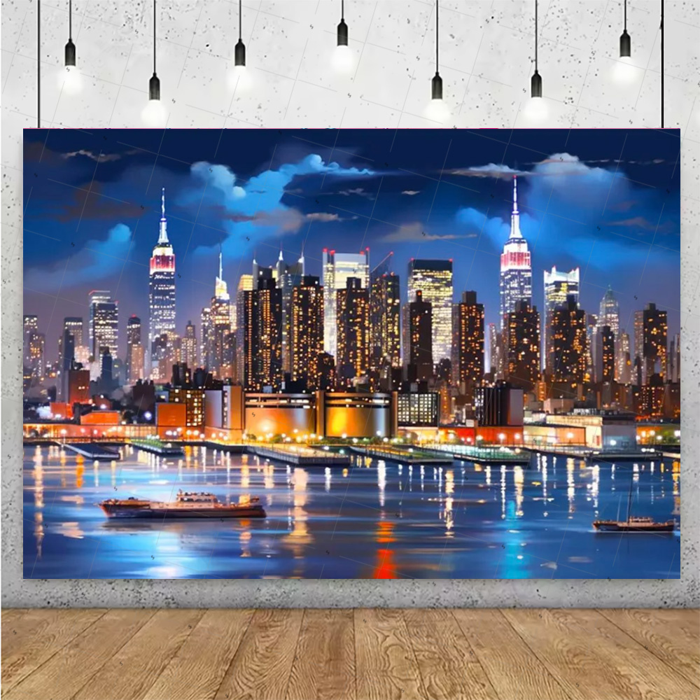 Night View High-Rise Building  - Photography Lighting Backdrop avis et prix